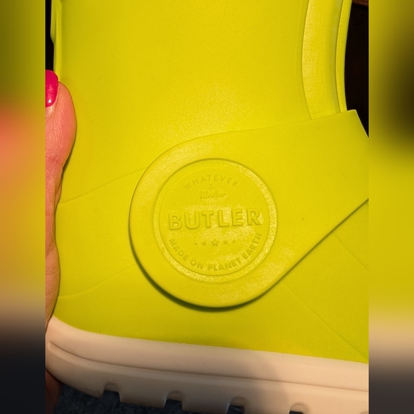 Butler Kid's Rain Boots Lime Green Over Shoes Size 9 No Liner - Picture 6 of 11
